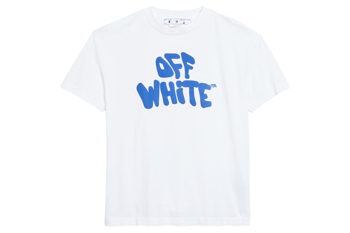 Pre-owned Off-white Women's 70s Type Logo Casual S/s T-shirt White/blue