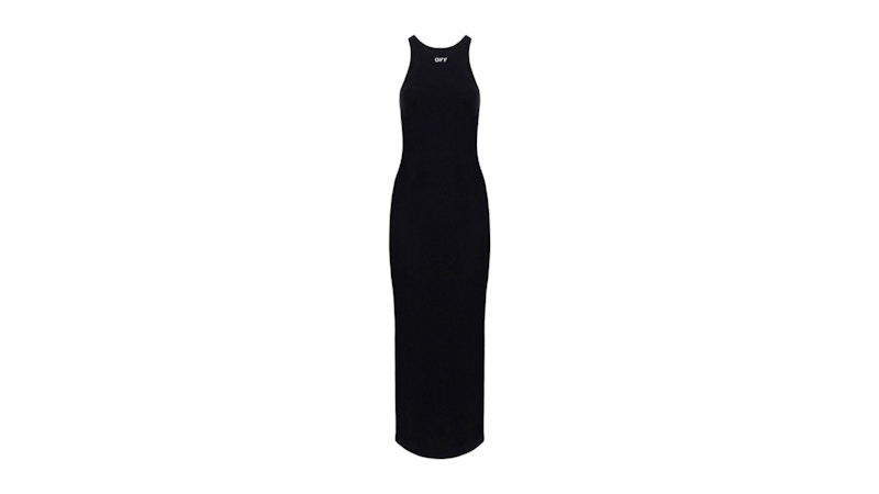 OFF-WHITE Abito basico a costine da donna nero