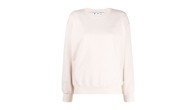 Pre-owned Off-white Offwhite Women's Diag Regular Crewneck Sweatshirt In Beige In Sand