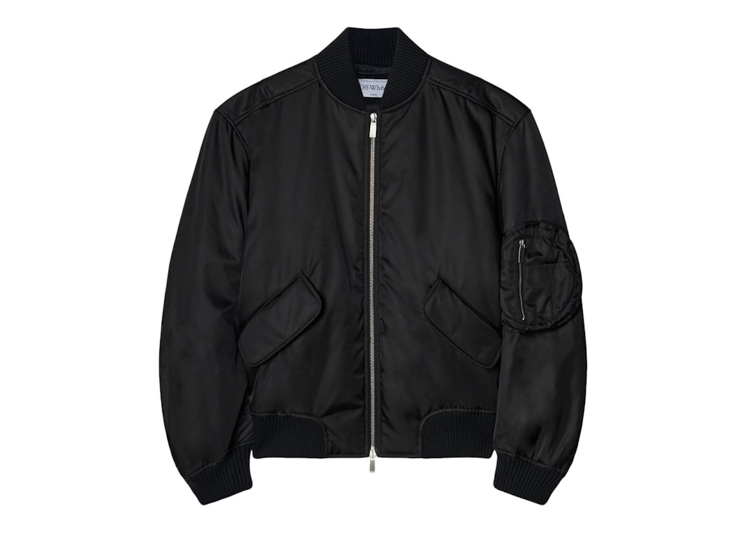 Pre-owned Off-white Zip-fastening Bomber Jacket Black
