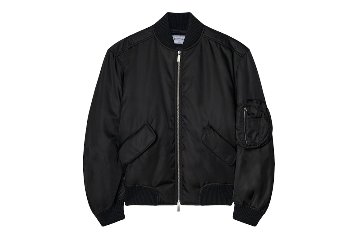 Pre-owned Off-white Zip-fastening Bomber Jacket Black