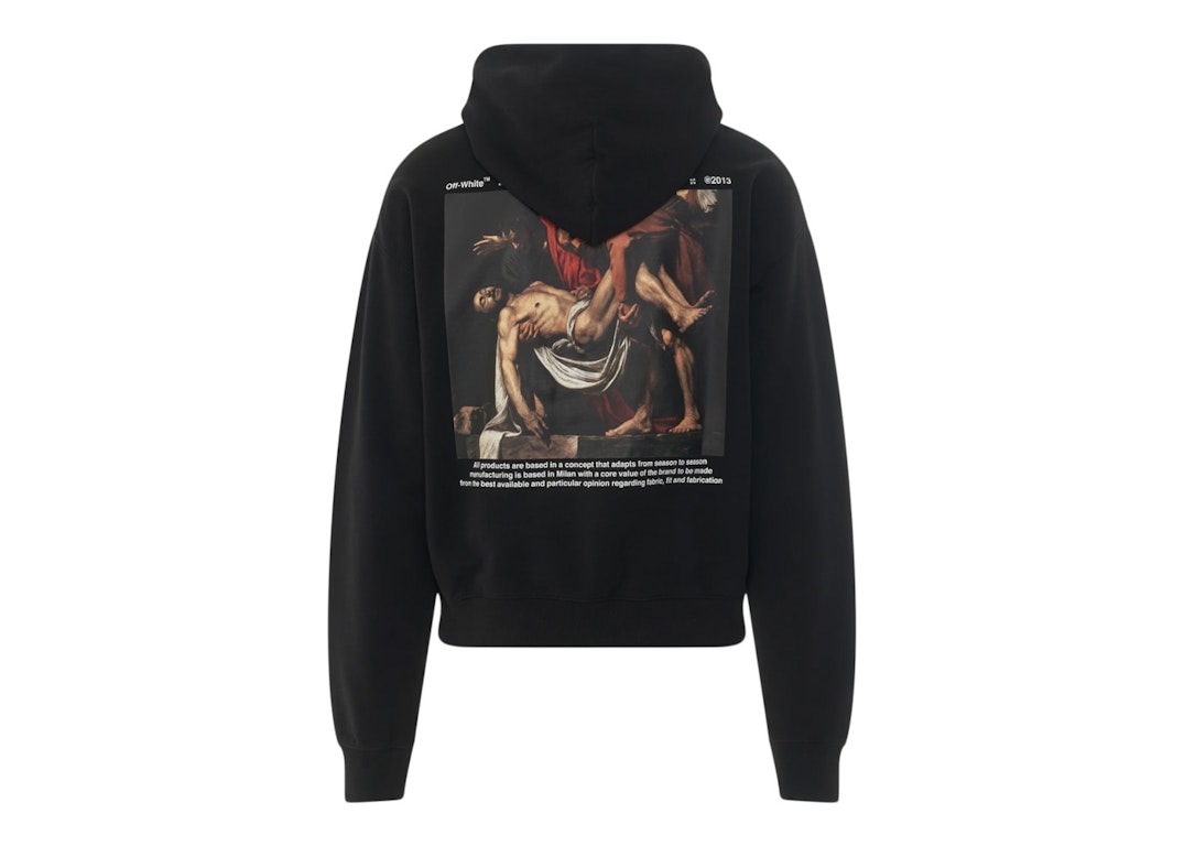 Pre-owned Off-white Caravaggio Deposition Print Oversized Hoodie Black/multi