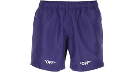 Off-White Off Logo Print Swim Shorts Electric Purple