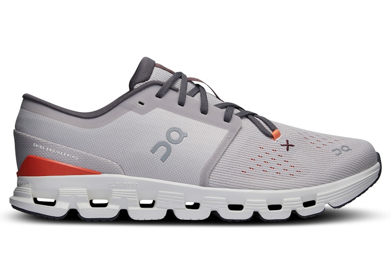 Pre-owned On Men's Running Cloud X 4 Sneakers In Silver/flame