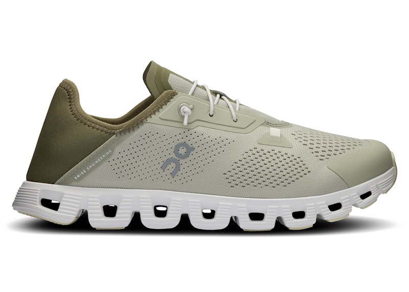 Men's On Running Cloud 5 Coast Sneakers in Chalk/Olive