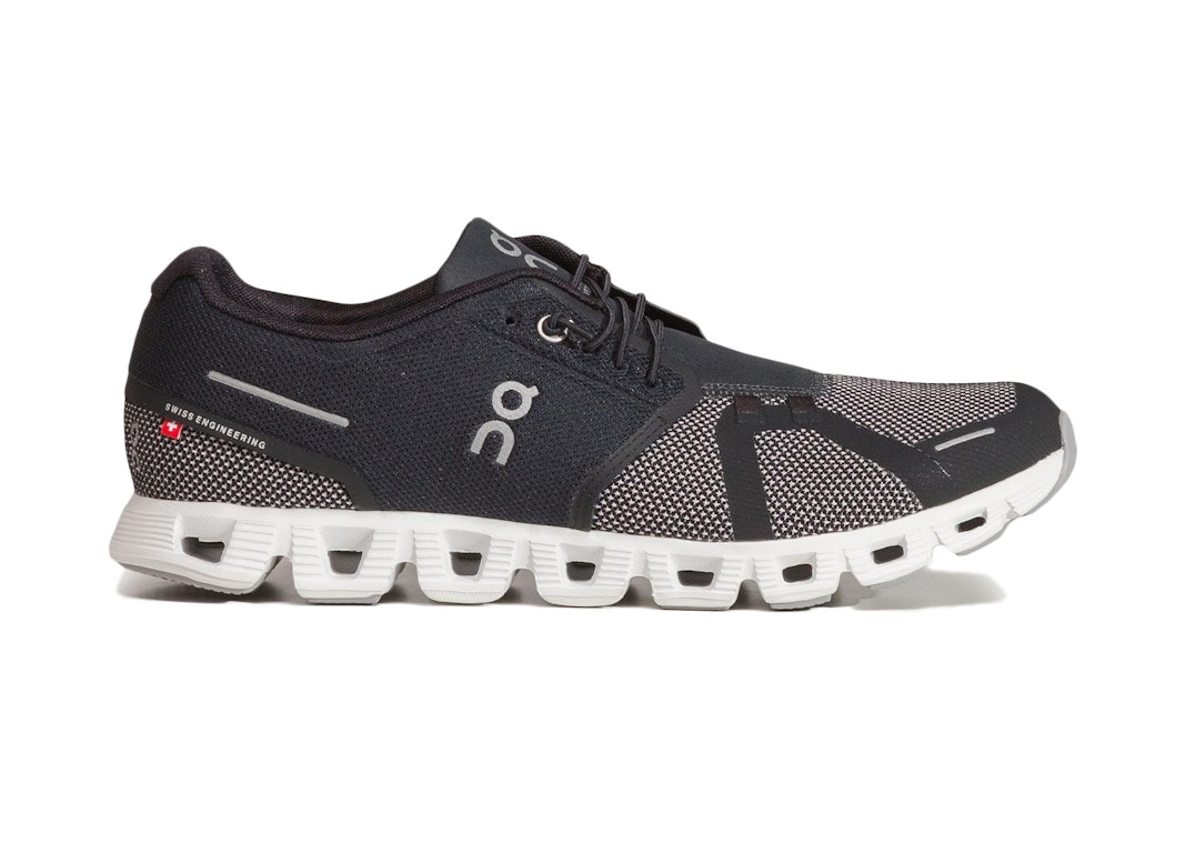 Pre-owned On Running Cloud 5 Combo Black Alloy In Black/grey/white