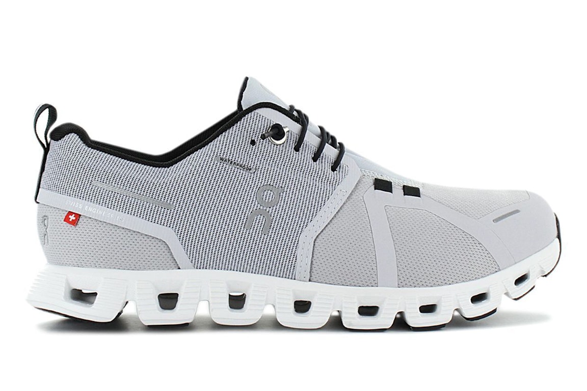Pre-owned On Running Cloud 5 Waterproof Glacier Grey White (w) In Glacier/white