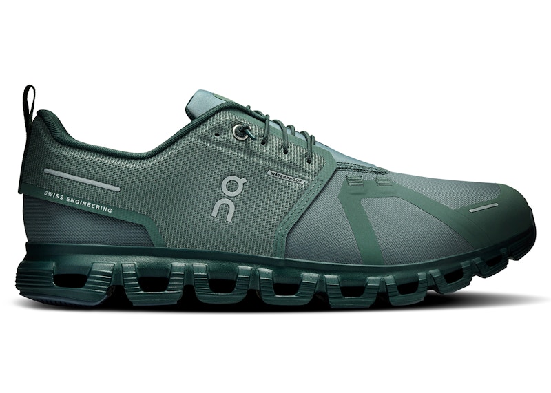 Pre-owned On Men's  Running Cloud 6 Waterproof Sneakers In Olive/evergreen