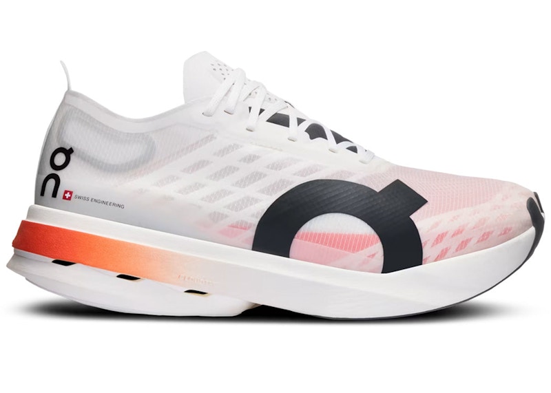 Pre-owned On Women's Running Cloudboom Strike Orange Sneakers In White/black
