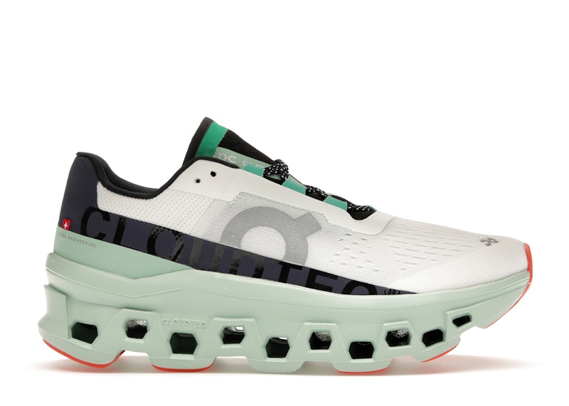 Pre-owned On Running Cloudmster (women's) Sneakers In Undyed White/creek