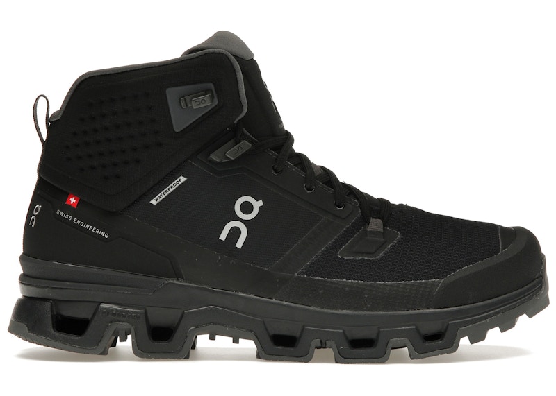 Pre-owned On Men's Running Cloudrock 2 Waterproof Sneakers In Black/eclipse