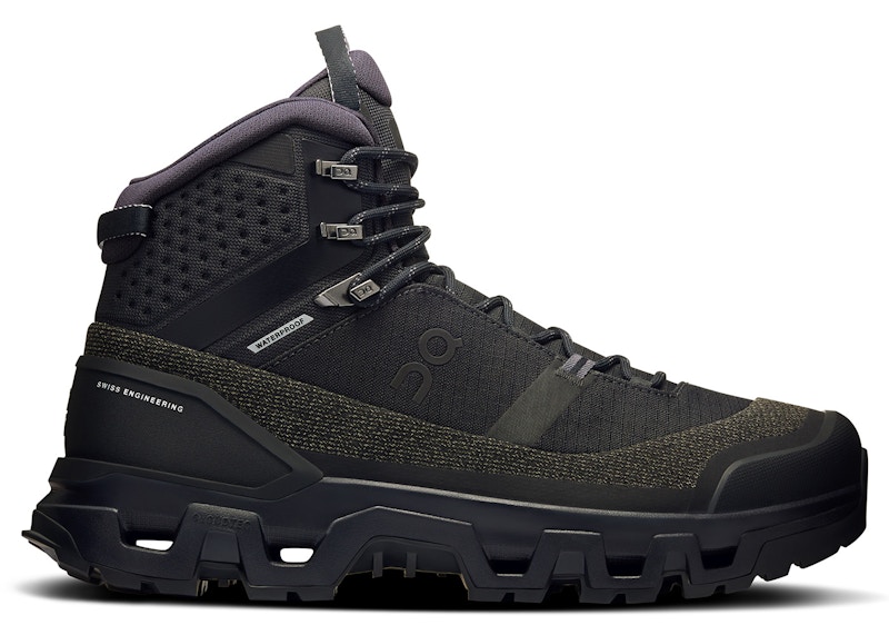 Pre-owned On Men's Running Cloudrock Trek Waterproof Sneakers In Black