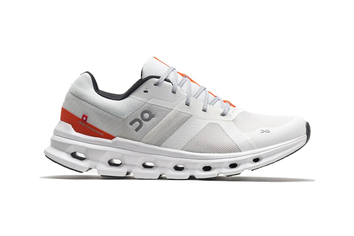 Pre-owned On Running Cloudrunner Undyed White Flame In Undyed White/flame