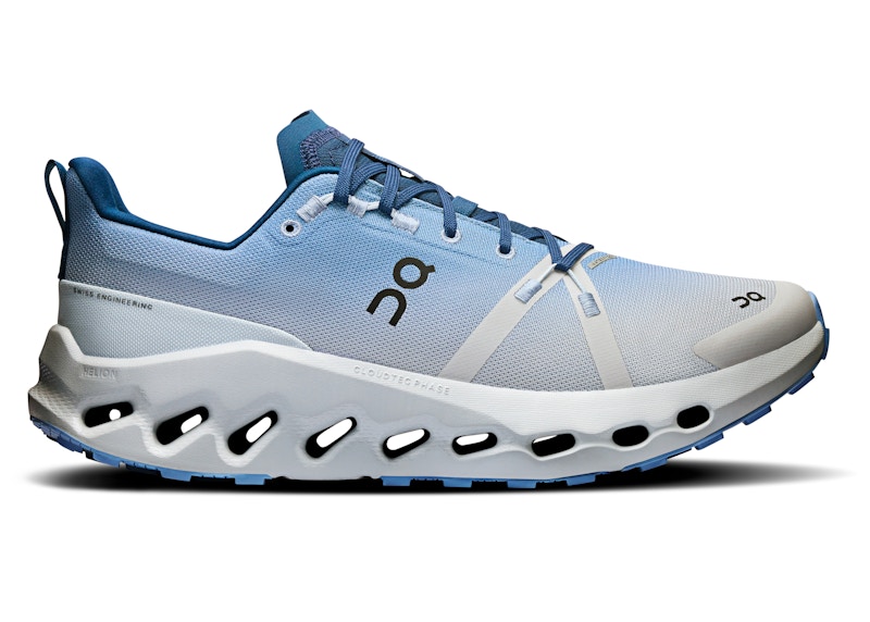 Pre-owned On Men's Running Cloudsurfer Trail Waterproof Sneakers In Chambray/glacier