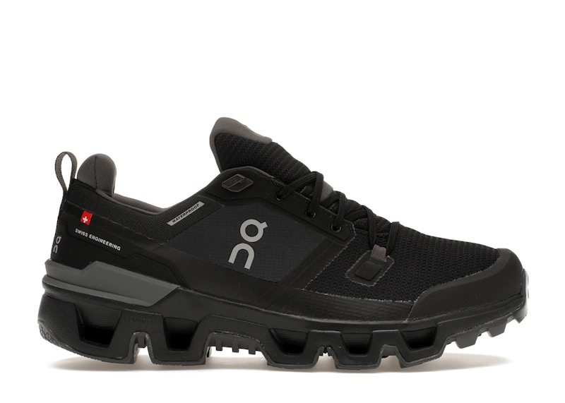Pre-owned On Running Cloudwander Waterproof (women's) Sneakers In Black/eclipse