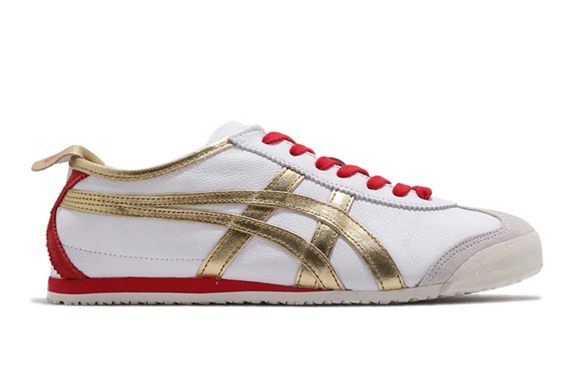Pre-owned Onitsuka Tiger Mexico 66 White Pure Gold In White/pure Gold/red