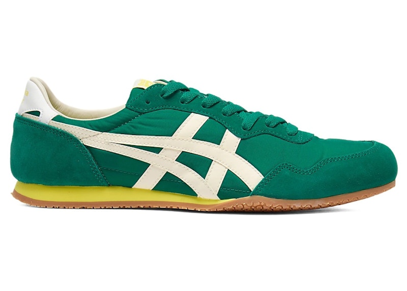 Pre-owned Onitsuka Tiger Men's Serrano Lime Sneakers In Forest Green/cream