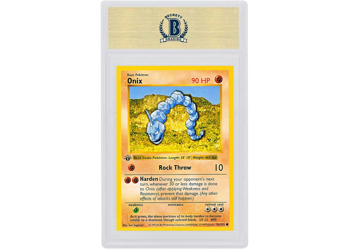 Onix 1999 Pokemon Tcg Base Set 1st Edition 56 102 1999 Onix 1999 Pokemon Tcg Base Set 1st Edition 56 102 1999