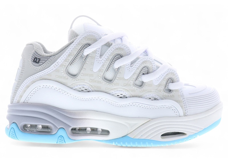 Pre-owned Osiris Men's  D3 2001 Sneakers In White/light Grey/blue