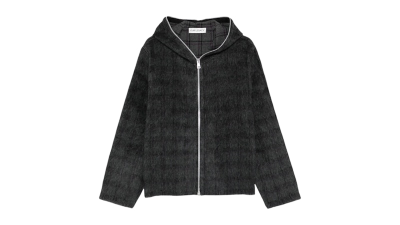 Our Legacy Full Zip Hoodie Fuzzed Plum Check メンズ - SS26 - JP