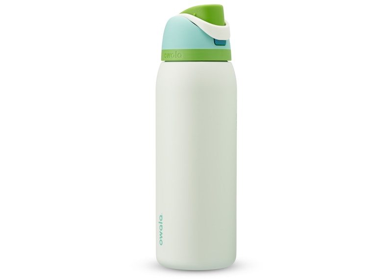 Pre-owned Owala Spearmint Freesip 40oz Water Bottle In White