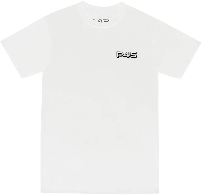 P45 Logo T-Shirt White/Black Men's - FW22 - US