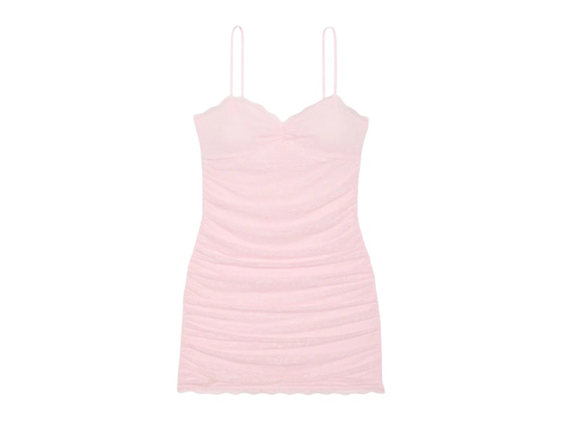 PINK x LoveShackFancy Ruched Lace Mini Dress Pink Tulip - SS25 - US