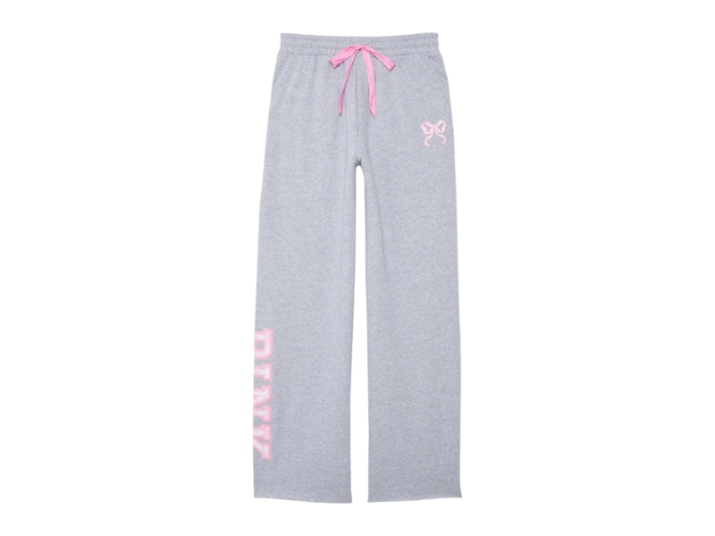 Pre-owned Pink Women's  X Loveshackfancy Wideleg Sweatpants In Medium Heather Grey In Gray