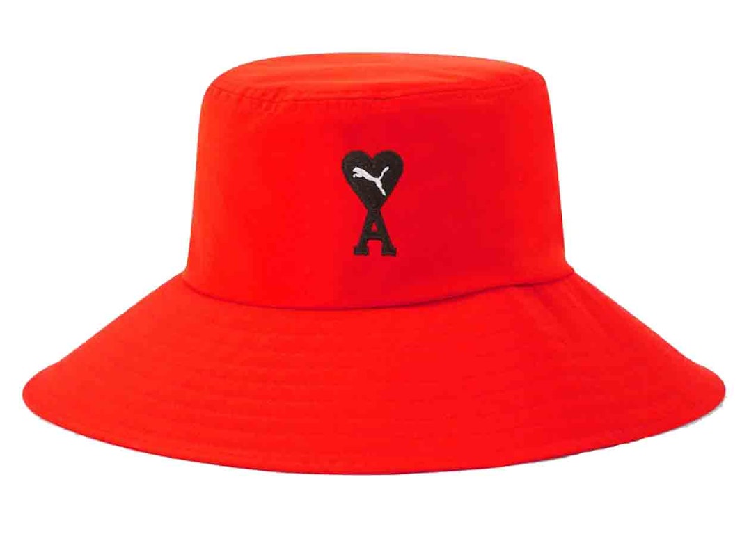 Pre-owned Puma X Ami Bucket Hat Orange