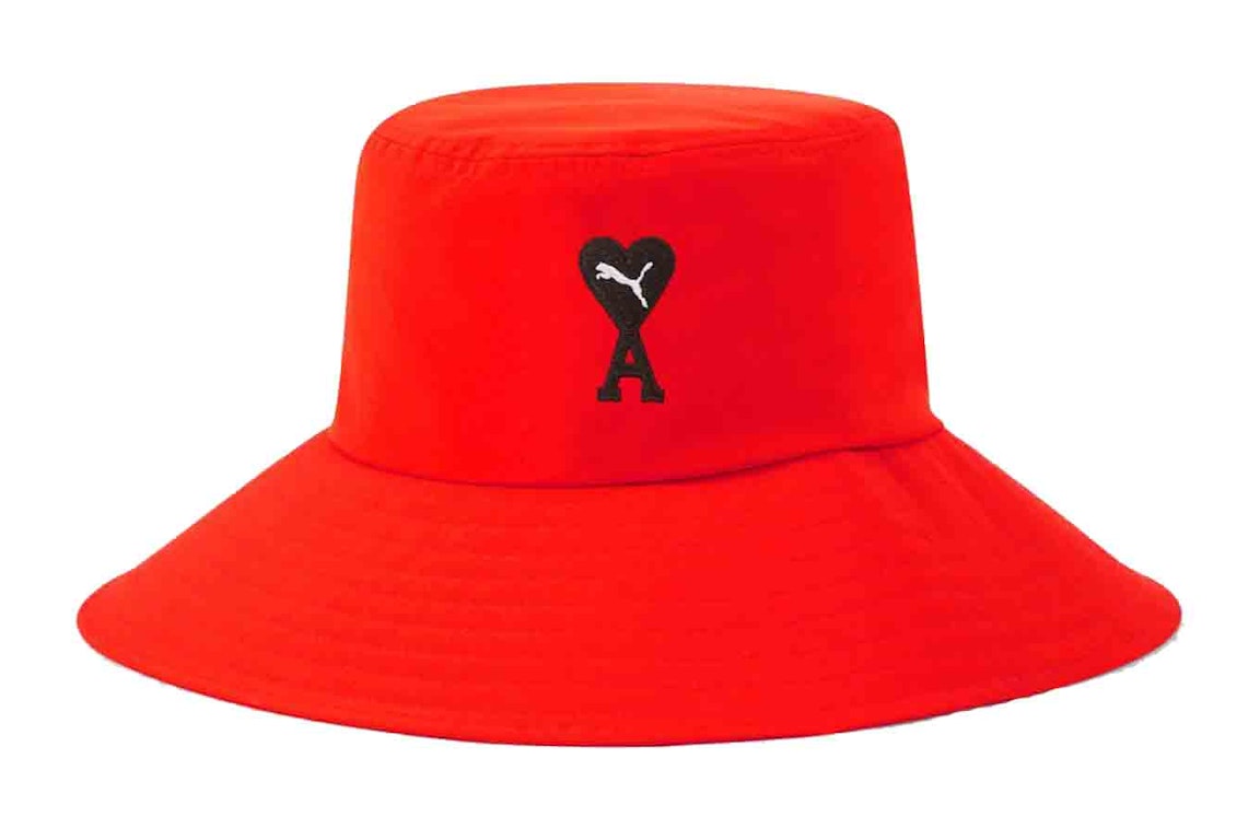 Pre-owned Puma X Ami Bucket Hat Orange