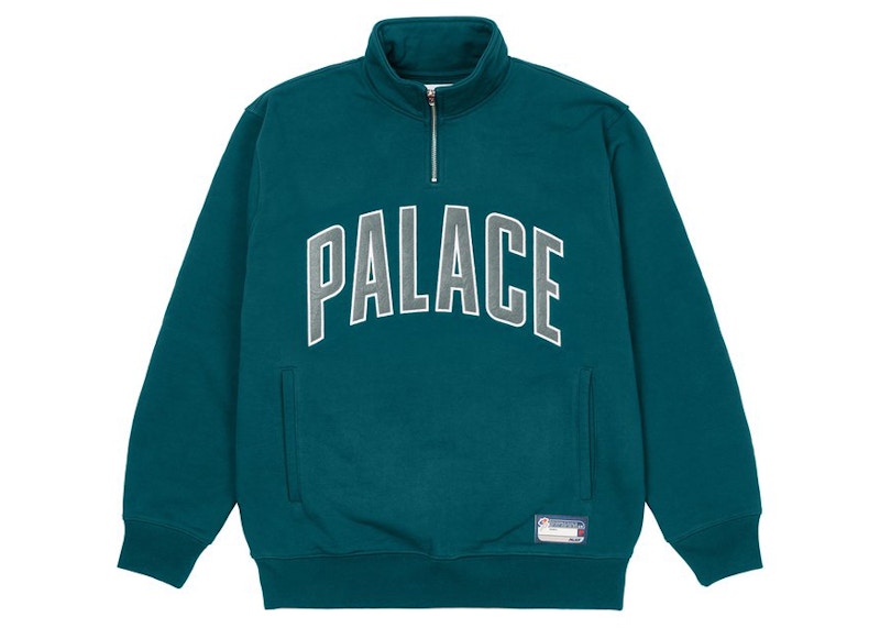 Palace 1/4 Zip Funnel Green Men's - FW21 - US