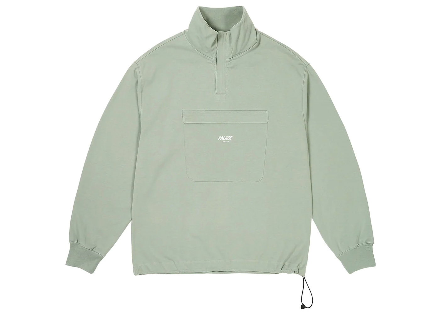 Palace 1/4 Zip Washed Funnel Jade Men's - FW23 - US