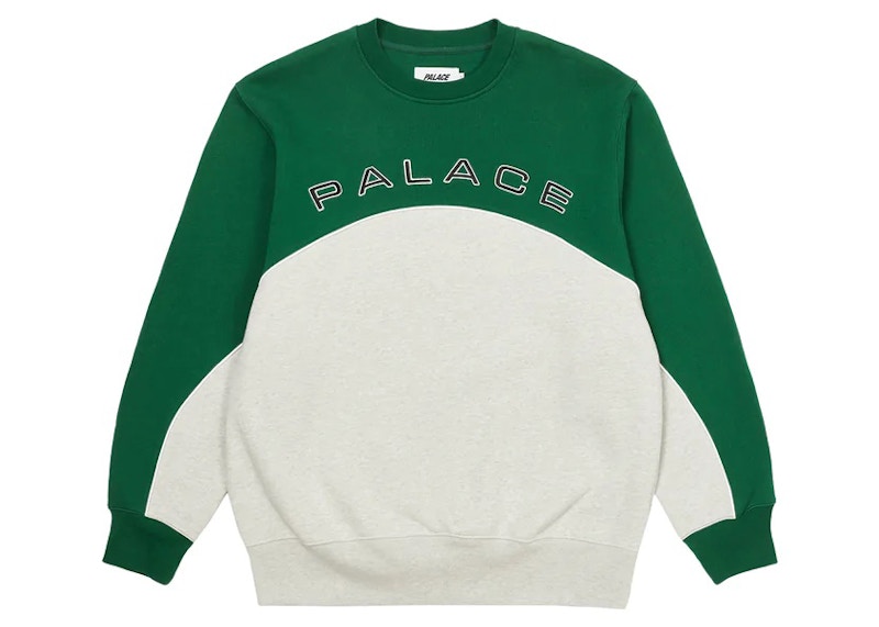 Palace 2 Tone Arch Crew Green/Grey Marl Men's - FW22 - GB