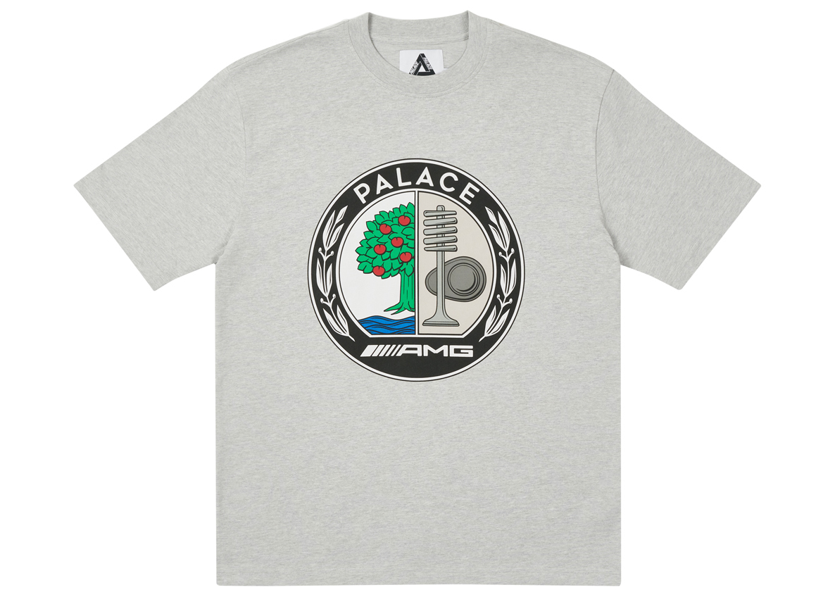Palace AMG Emblem T-shirt Grey Marl Men's - SS21 - US