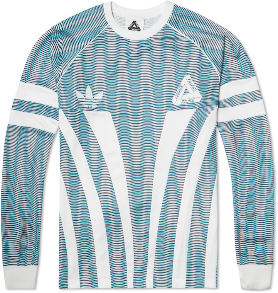 Palace Adidas Longsleeve Graphic Goalie Top Aqua/White - FW15 -