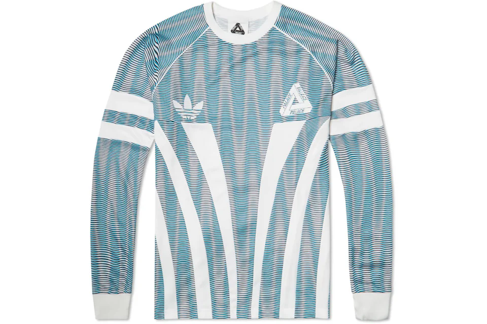 Palace Adidas Longsleeve Graphic Goalie Top Bold Aqua/White