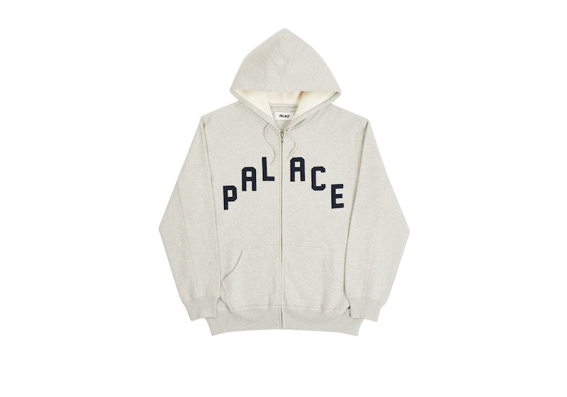 Palace Alas Zip Hood Grey Marl Men's - FW20 - US