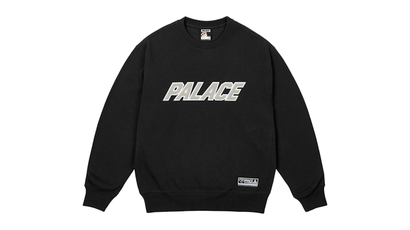 ★25SS WEEK1★Palace APPLIQUE TEAM CREW Palace Applique Team Crew Black Men's - SS25 - US