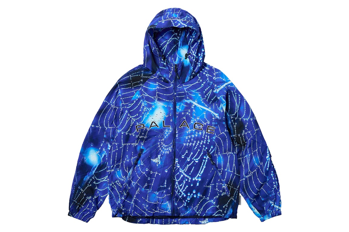 Pre-owned Palace Arc Shell Hooded Jacket Spider Web Blue