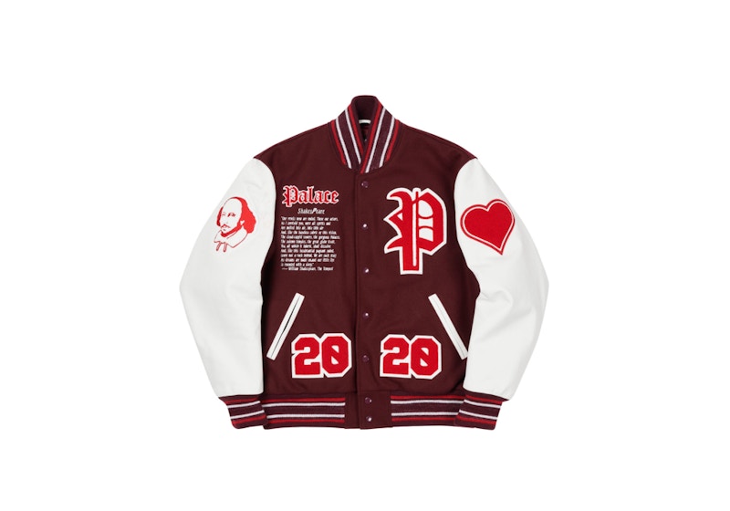 Palace As You Like It Varsity Jacket Burgundy Men's - FW20 - US