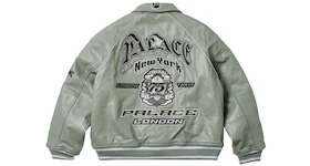 Palace Avirex Leather Jacket Grey