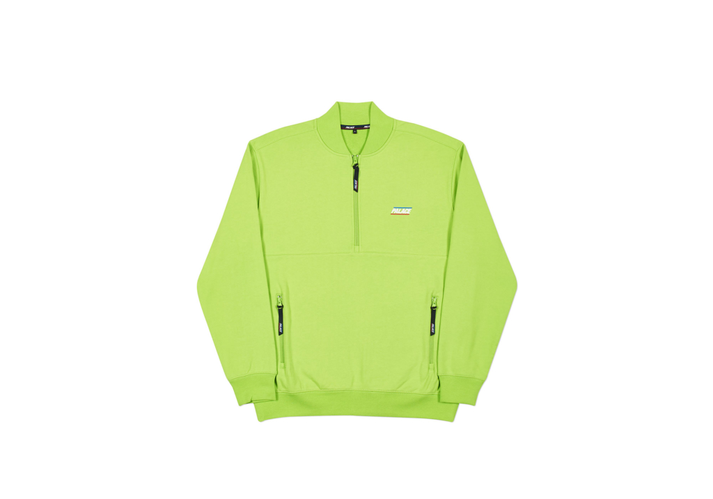 Palace Basically a Half Zip Bomber Lime Green メンズ - Spring 2018 ...