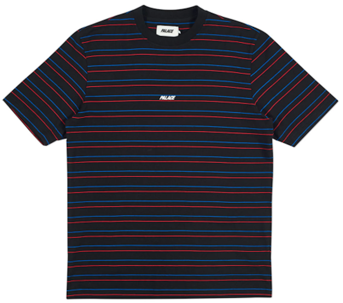 Palace Basically a Stripe T-Shirt Black/Blue/Red Men's - Spring 2018 - US