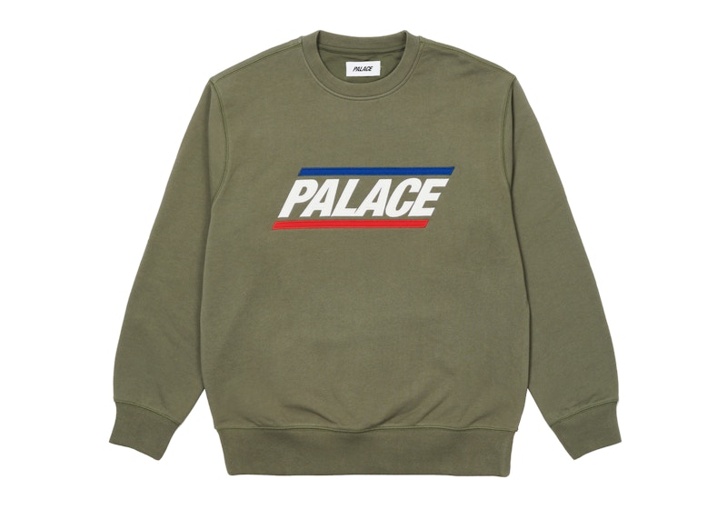 Palace Basics Logo Crew Olive