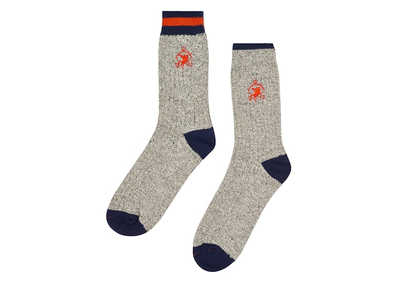 Palace x Beams Plus 2 Pack Rug Socks Grey