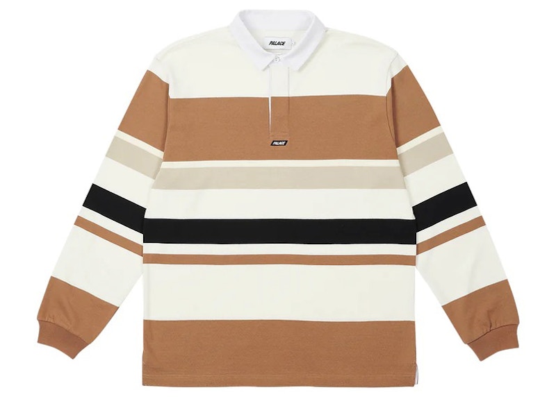 Pre-owned Palace Men's Big Stripe Rugby Shirt Top In White