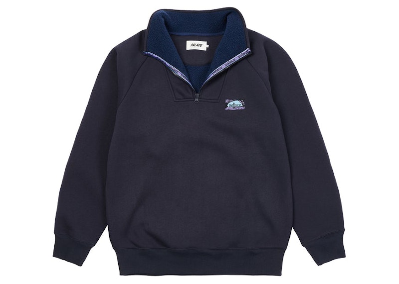 Palace Bonded Fleece 1/4 Zip Navy - FW21 Uomo - IT