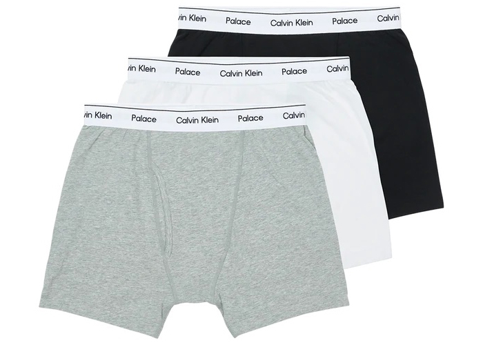 Palace CK1 Boxer Briefs (3 Pack) White/Light Grey Heather
