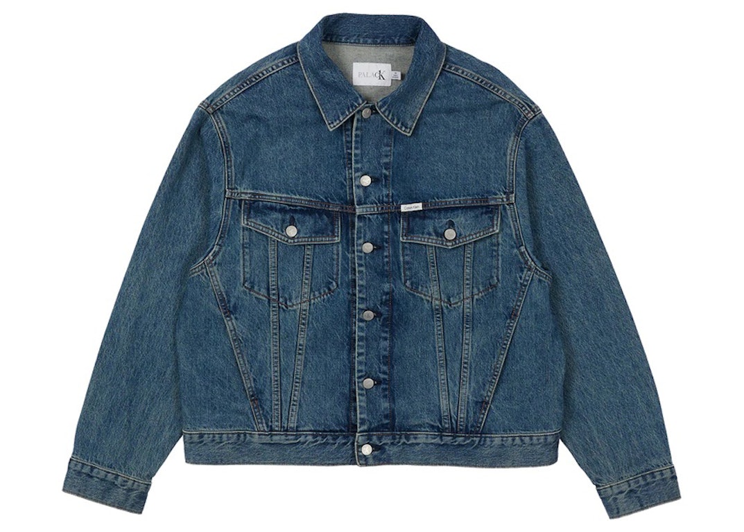 Pre-owned Palace Ck1 Relaxed Trucker Denim Jacket Tinted Sandstone Indigo