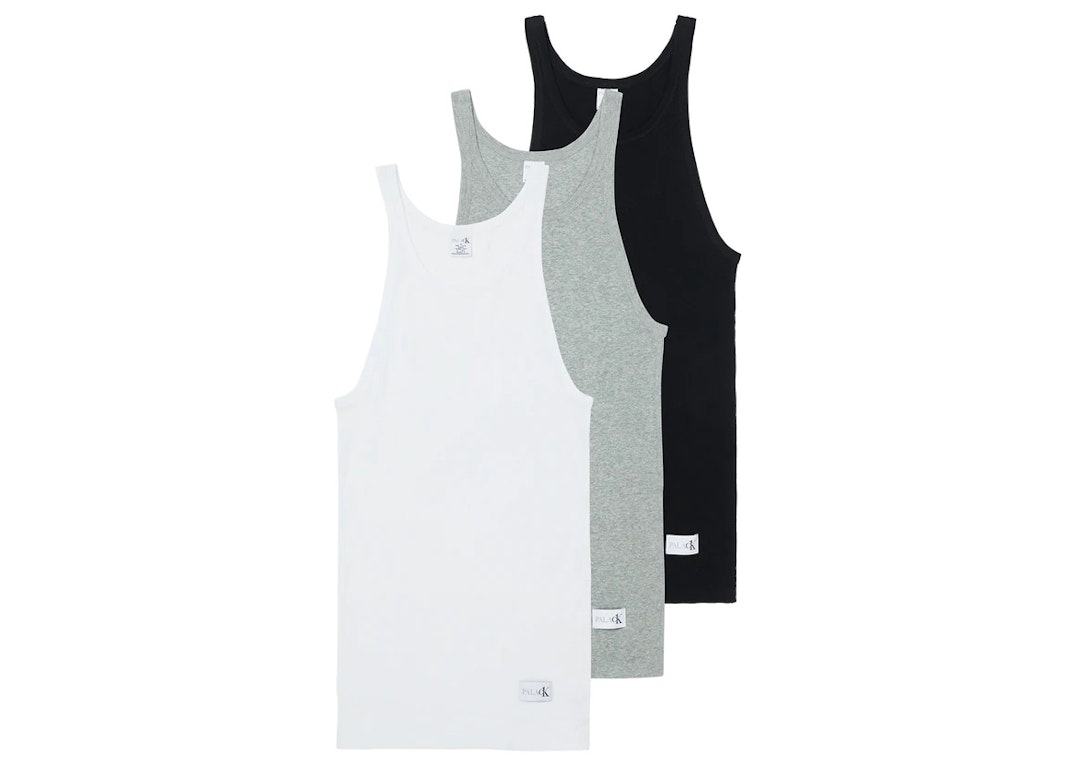 Pre-owned Palace Ck1 Tank Top (3 Pack) White/light Grey Heather